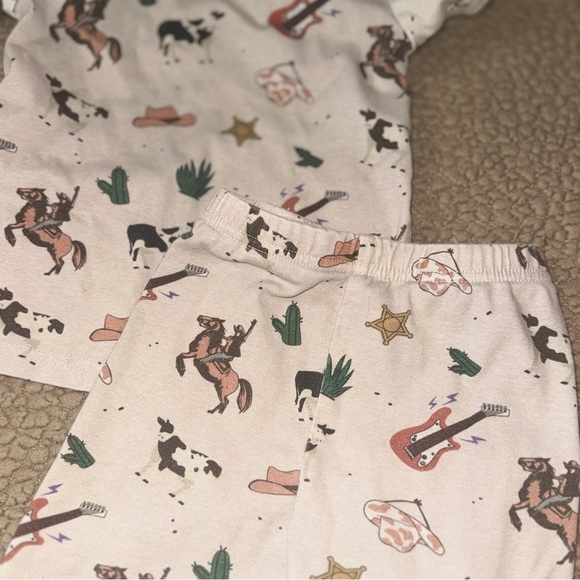 COZY CUB Snug Fit Bamboo Pajamas In Western Ranch Theme, Cowboy, Baby 18-24m​ - Picture 3 of 7